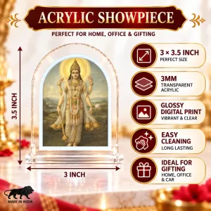 Lord Vishnu L Shape Acrylic Showpiece 3 X 3.5 Inch For Home, Office And Car (F177029)