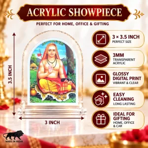Adi Guru Shankaracharya L Shape Acrylic Showpiece 3 X 3.5 Inch For Home, Office And Car (F177030) Adi Guru Shankaracharya L Shape Acrylic Showpiece 3 X 3.5 Inch For Home, Office And Car (F177030)
