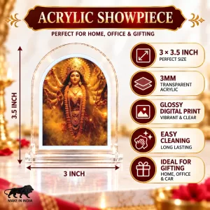 Durga Maa L Shape Acrylic Showpiece 3 X 3.5 Inch For Home, Office And Car (F177034) Durga Maa L Shape Acrylic Showpiece 3 X 3.5 Inch For Home, Office And Car (F177034)