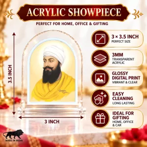 Guru Nanak L Shape Acrylic Showpiece 3 X 3.5 Inch For Home, Office And Car (F177040) Guru Nanak L Shape Acrylic Showpiece 3 X 3.5 Inch For Home, Office And Car (F177040)