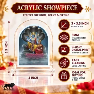 Lakshmi Narayan L Shape Acrylic Showpiece 3 X 3.5 Inch For Home, Office And Car (F177043) Lakshmi Narayan L Shape Acrylic Showpiece 3 X 3.5 Inch For Home, Office And Car (F177043)