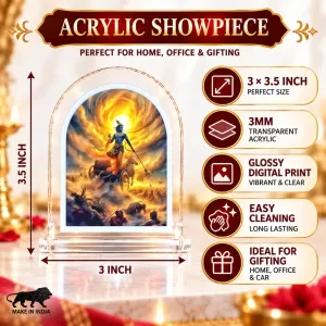 Lord Krishna L Shape Acrylic Showpiece 3 X 3.5 Inch For Home, Office And Car (F177047)