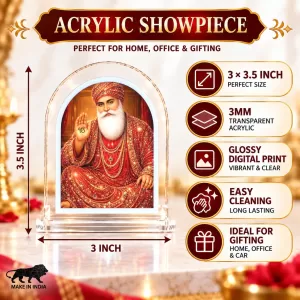Guru Nanak L Shape Acrylic Showpiece 3 X 3.5 Inch For Home, Office And Car (F177048) Guru Nanak L Shape Acrylic Showpiece 3 X 3.5 Inch For Home, Office And Car (F177048)