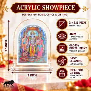Ram Darbar L Shape Acrylic Showpiece 3 X 3.5 Inch For Home, Office And Car (F177054) Ram Darbar L Shape Acrylic Showpiece 3 X 3.5 Inch For Home, Office And Car (F177054)
