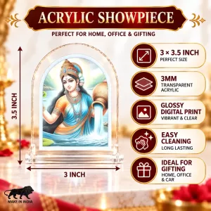 Ganga Maa L Shape Acrylic Showpiece 3 X 3.5 Inch For Home, Office And Car (F177062) Ganga Maa L Shape Acrylic Showpiece 3 X 3.5 Inch For Home, Office And Car (F177062)