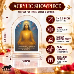 Paramahansa Yogananda L Shape Acrylic Showpiece 3 X 3.5 Inch For Home, Office And Car (F177063) Paramahansa Yogananda L Shape Acrylic Showpiece 3 X 3.5 Inch For Home, Office And Car (F177063)