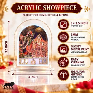 Radha Krishna L Shape Acrylic Showpiece 3 X 3.5 Inch For Home, Office And Car (F177067)