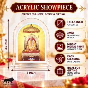 Jagad Guru Kripalu Maharaj L Shape Acrylic Showpiece 3 X 3.5 Inch For Home, Office And Car (F177069)