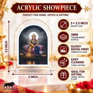 Goddess Lakshmi L Shape Acrylic Showpiece 3 X 3.5 Inch For Home, Office And Car (F177088) Goddess Lakshmi L Shape Acrylic Showpiece 3 X 3.5 Inch For Home, Office And Car (F177088)