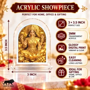 Goddess Lakshmi L Shape Acrylic Showpiece 3 X 3.5 Inch For Home, Office And Car (F177090) Goddess Lakshmi L Shape Acrylic Showpiece 3 X 3.5 Inch For Home, Office And Car (F177090)