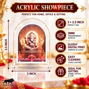 Lord Ganesha L Shape Acrylic Showpiece 3 X 3.5 Inch For Home, Office And Car (F177093) Lord Ganesha L Shape Acrylic Showpiece 3 X 3.5 Inch For Home, Office And Car (F177093)