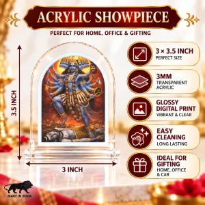 Kali Maa L Shape Acrylic Showpiece 3 X 3.5 Inch For Home, Office And Car (F177100)