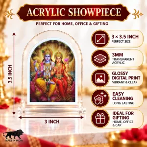 Goddess Lakshmi Narayan L Shape Acrylic Showpiece 3 X 3.5 Inch For Home, Office And Car (F177114) Goddess Lakshmi Narayan L Shape Acrylic Showpiece 3 X 3.5 Inch For Home, Office And Car (F177114)