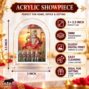 Hanuman L Shape Acrylic Showpiece 3 X 3.5 Inch For Home, Office And Car (F177116)