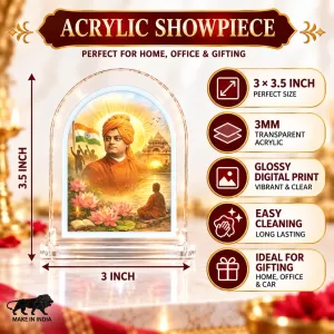 Swami Vivekananda L Shape Acrylic Showpiece 3 X 3.5 Inch For Home, Office And Car (F177117) Swami Vivekananda L Shape Acrylic Showpiece 3 X 3.5 Inch For Home, Office And Car (F177117)