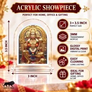 Panchmukhi Hanuman L Shape Acrylic Showpiece 3 X 3.5 Inch For Home, Office And Car (F177135) Panchmukhi Hanuman L Shape Acrylic Showpiece 3 X 3.5 Inch For Home, Office And Car (F177135)