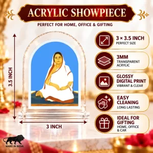 Bara Ma L Shape Acrylic Showpiece 3 X 3.5 Inch For Home, Office And Car (F177147)