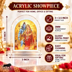 Shiva Parvati L Shape Acrylic Showpiece 3 X 3.5 Inch For Home, Office And Car (F177151) Shiva Parvati L Shape Acrylic Showpiece 3 X 3.5 Inch For Home, Office And Car (F177151)