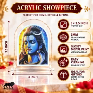 Lord Shiva L Shape Acrylic Showpiece 3 X 3.5 Inch For Home, Office And Car (F177162) Lord Shiva L Shape Acrylic Showpiece 3 X 3.5 Inch For Home, Office And Car (F177162)