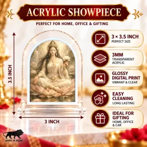 Mahalakshmi L Shape Acrylic Showpiece 3 X 3.5 Inch For Home, Office And Car (F177163) Mahalakshmi L Shape Acrylic Showpiece 3 X 3.5 Inch For Home, Office And Car (F177163)