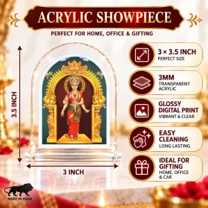 Devi Kanyakumari L Shape Acrylic Showpiece 3 X 3.5 Inch For Home, Office And Car (F177172) Devi Kanyakumari L Shape Acrylic Showpiece 3 X 3.5 Inch For Home, Office And Car (F177172)