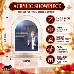 Bill Gates L Shape Acrylic Showpiece 3 X 3.5 Inch For Home, Office And Car (F177174)