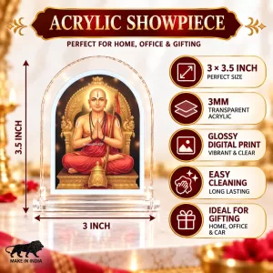 Adi Guru Shankaracharya L Shape Acrylic Showpiece 3 X 3.5 Inch For Home, Office And Car (F177176) Adi Guru Shankaracharya L Shape Acrylic Showpiece 3 X 3.5 Inch For Home, Office And Car (F177176)