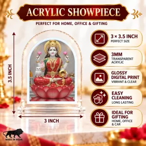 Goddess Lakshmi L Shape Acrylic Showpiece 3 X 3.5 Inch For Home, Office And Car (F177181) Goddess Lakshmi L Shape Acrylic Showpiece 3 X 3.5 Inch For Home, Office And Car (F177181)