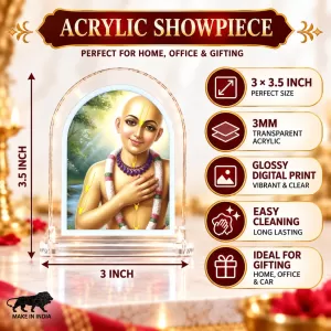 Shree Chaitannya L Shape Acrylic Showpiece 3 X 3.5 Inch For Home, Office And Car (F177185)