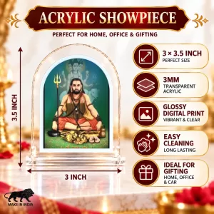 Adi Guru Shankaracharya L Shape Acrylic Showpiece 3 X 3.5 Inch For Home, Office And Car (F177188) Adi Guru Shankaracharya L Shape Acrylic Showpiece 3 X 3.5 Inch For Home, Office And Car (F177188)