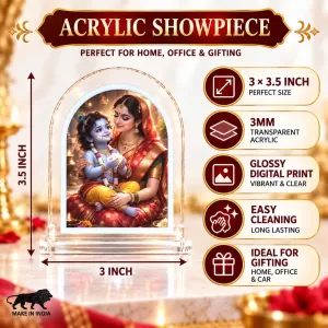 Yashoda Krishna L Shape Acrylic Showpiece 3 X 3.5 Inch For Home, Office And Car (F177193) Yashoda Krishna L Shape Acrylic Showpiece 3 X 3.5 Inch For Home, Office And Car (F177193)