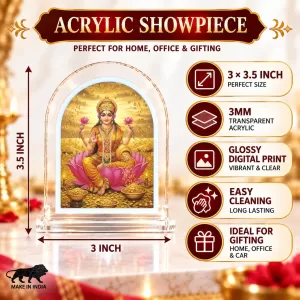 Goddess Lakshmi L Shape Acrylic Showpiece 3 X 3.5 Inch For Home, Office And Car (F177200) Goddess Lakshmi L Shape Acrylic Showpiece 3 X 3.5 Inch For Home, Office And Car (F177200)