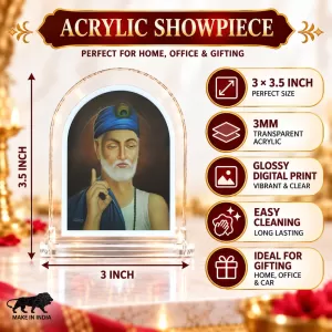 Sant L Shape Acrylic Showpiece 3 X 3.5 Inch For Home, Office And Car (F177204)