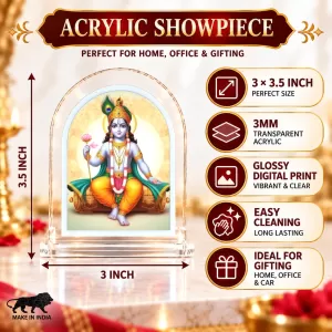 Lord Shree Krishna L Shape Acrylic Showpiece 3 X 3.5 Inch For Home, Office And Car (F177207) Lord Shree Krishna L Shape Acrylic Showpiece 3 X 3.5 Inch For Home, Office And Car (F177207)