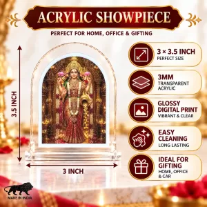 Goddess Lakshmi L Shape Acrylic Showpiece 3 X 3.5 Inch For Home, Office And Car (F177213) Goddess Lakshmi L Shape Acrylic Showpiece 3 X 3.5 Inch For Home, Office And Car (F177213)
