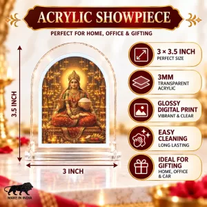 Annapurna Devi L Shape Acrylic Showpiece 3 X 3.5 Inch For Home, Office And Car (F177433)