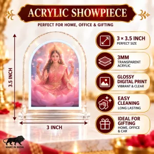 Goddess Lakshmi L Shape Acrylic Showpiece 3 X 3.5 Inch For Home, Office And Car (F177444) Goddess Lakshmi L Shape Acrylic Showpiece 3 X 3.5 Inch For Home, Office And Car (F177444)