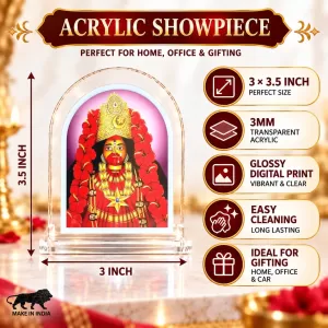Kali Maa L Shape Acrylic Showpiece 3 X 3.5 Inch For Home, Office And Car (F177449)