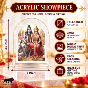 Shiva Parvati L Shape Acrylic Showpiece 3 X 3.5 Inch For Home, Office And Car (F177455) Shiva Parvati L Shape Acrylic Showpiece 3 X 3.5 Inch For Home, Office And Car (F177455)