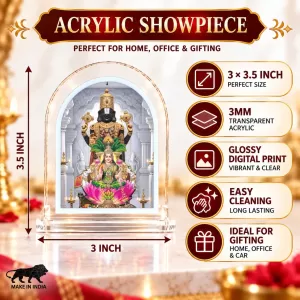Lord Venkateswar L Shape Acrylic Showpiece 3 X 3.5 Inch For Home, Office And Car (F177483) Lord Venkateswar L Shape Acrylic Showpiece 3 X 3.5 Inch For Home, Office And Car (F177483)