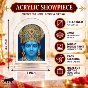 Shree Krishna L Shape Acrylic Showpiece 3 X 3.5 Inch For Home, Office And Car (F177486) Shree Krishna L Shape Acrylic Showpiece 3 X 3.5 Inch For Home, Office And Car (F177486)