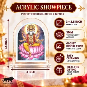 Lord Brahma L Shape Acrylic Showpiece 3 X 3.5 Inch For Home, Office And Car (F177493) Lord Brahma L Shape Acrylic Showpiece 3 X 3.5 Inch For Home, Office And Car (F177493)