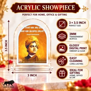 Swami Vivekananda L Shape Acrylic Showpiece 3 X 3.5 Inch For Home, Office And Car (F177494) Swami Vivekananda L Shape Acrylic Showpiece 3 X 3.5 Inch For Home, Office And Car (F177494)