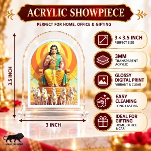 Surya Dev L Shape Acrylic Showpiece 3 X 3.5 Inch For Home, Office And Car (F177504) Surya Dev L Shape Acrylic Showpiece 3 X 3.5 Inch For Home, Office And Car (F177504)