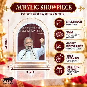 Narendra Modi L Shape Acrylic Showpiece 3 X 3.5 Inch For Home, Office And Car (F177506) Narendra Modi L Shape Acrylic Showpiece 3 X 3.5 Inch For Home, Office And Car (F177506)