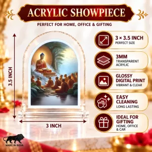 Buddha L Shape Acrylic Showpiece 3 X 3.5 Inch For Home, Office And Car (F177507)