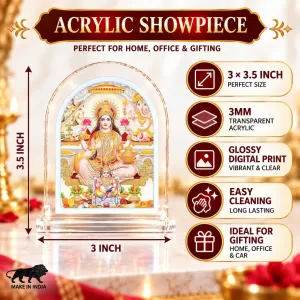 Maha Lakshmi L Shape Acrylic Showpiece 3 X 3.5 Inch For Home, Office And Car (F177511) Maha Lakshmi L Shape Acrylic Showpiece 3 X 3.5 Inch For Home, Office And Car (F177511)