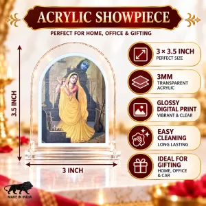 Mirabai L Shape Acrylic Showpiece 3 X 3.5 Inch For Home, Office And Car (F177512)
