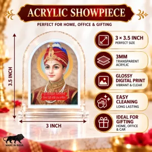 Guru Harkrishan Sahib Ji L Shape Acrylic Showpiece 3 X 3.5 Inch For Home, Office And Car (F177517) Guru Harkrishan Sahib Ji L Shape Acrylic Showpiece 3 X 3.5 Inch For Home, Office And Car (F177517)