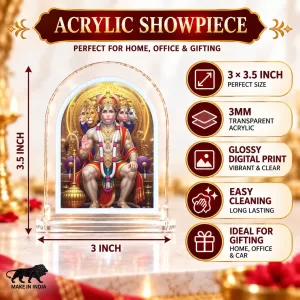 Panchamukhi Hanuman L Shape Acrylic Showpiece 3 X 3.5 Inch For Home, Office And Car (F177519) Panchamukhi Hanuman L Shape Acrylic Showpiece 3 X 3.5 Inch For Home, Office And Car (F177519)